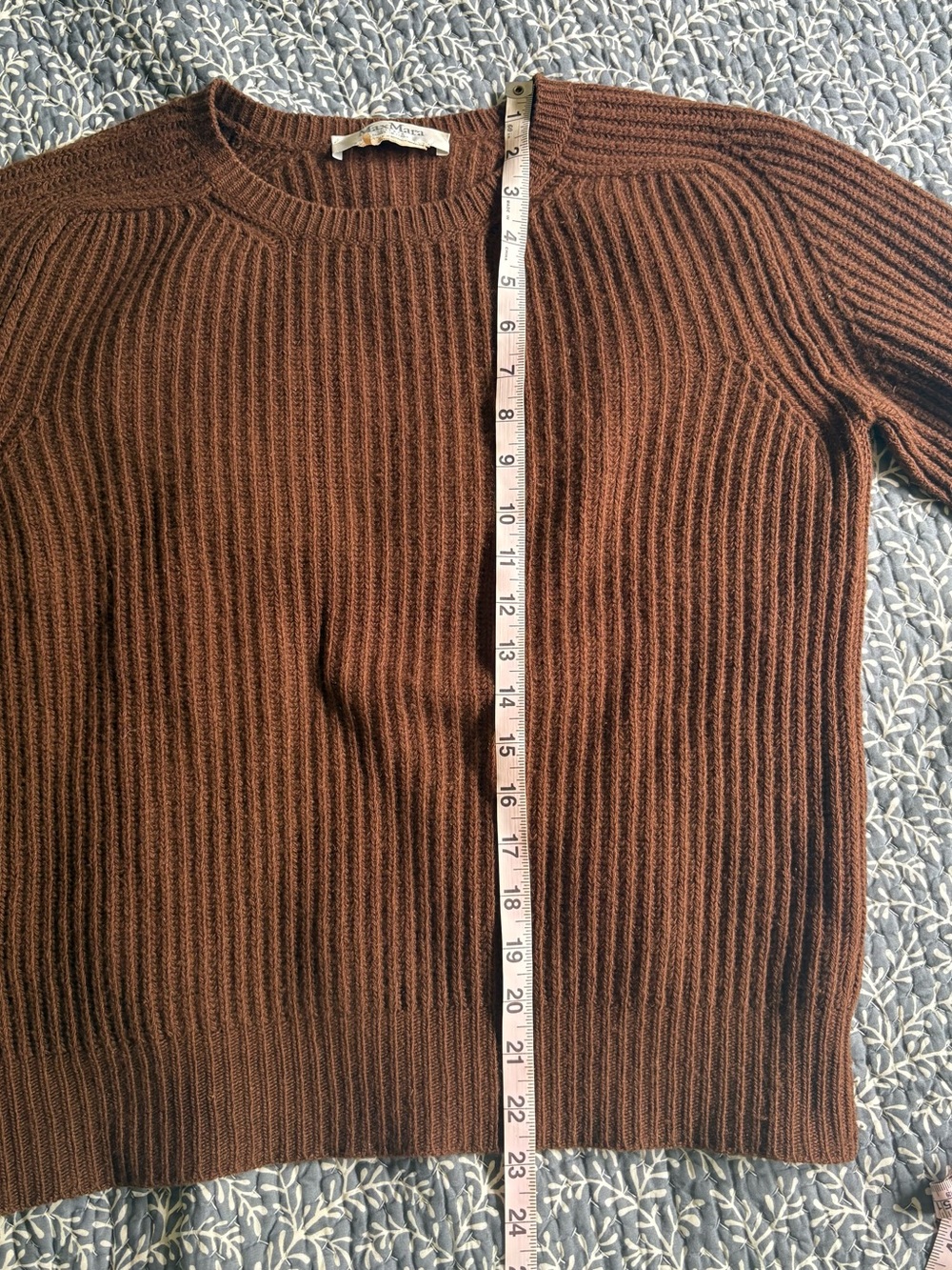MaxMara Brown Ribbed Crewneck Sweater